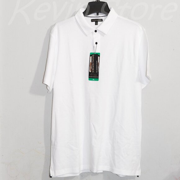 White Nwt Banana Republic Men’s Luxe Polo - Picture 2 of 6